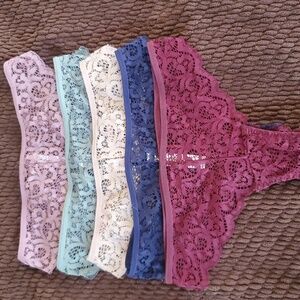 5 Lace Thong Underwear